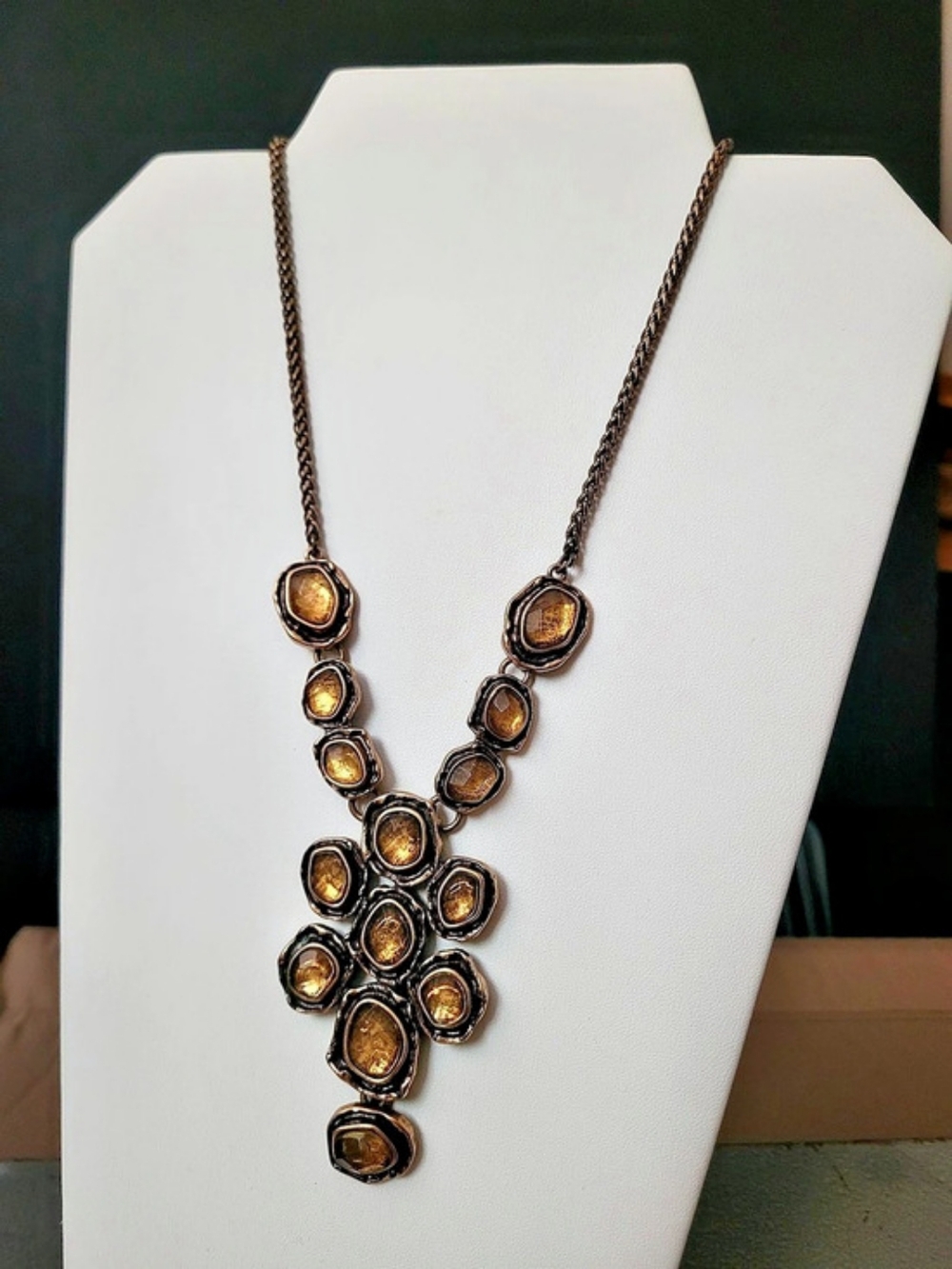 Lucky Brand Gold Floral Pendant Statement Necklace